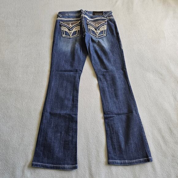 Vigoss Slim Boot Jeans Womens 31Wx31.5L Medium Wash Stretch Waist New York Fit - Picture 2 of 12